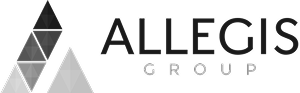 Allegis Group logo featuring geometric triangles and bold black text on a light background.