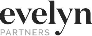 Evelyn Partners logo with evelyn in bold black text and PARTNERS in smaller grey text below.