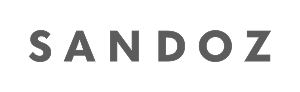 SANDOZ logo in bold, uppercase gray letters on a light gray background.