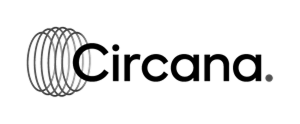 Circana logo with a circular, overlapping line design to the left of the brand name in black text.